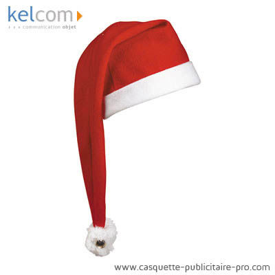 Bonnet de Père Noël publicitaire Rouge Blanc
