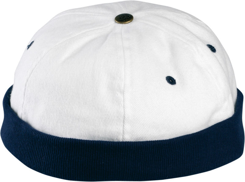 bonnet publicitaire Blanc Bleu marine