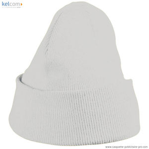 Bonnet tricot publicitaire Blanc crème