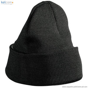 Bonnet tricot publicitaire Noir