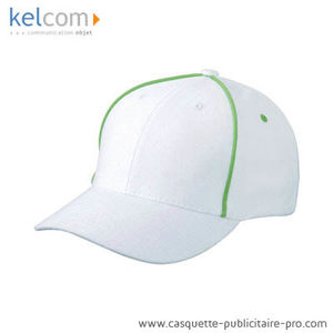 Publicité sur casquettes Blanc Vert citron