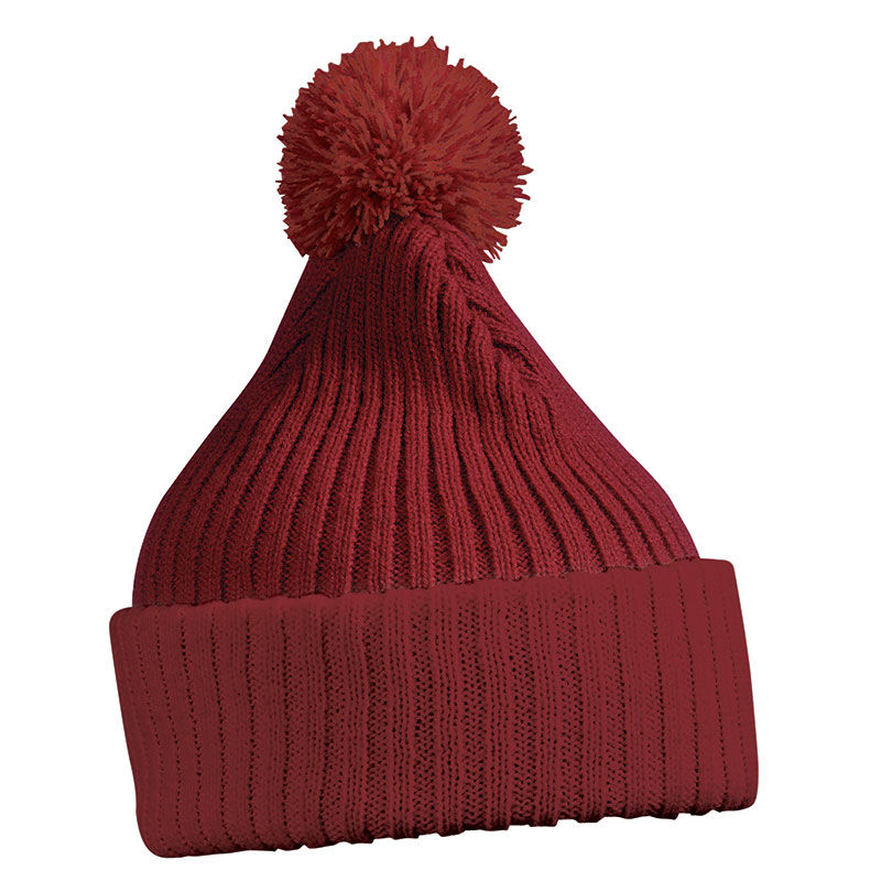 FEMME FEMME HIVER BONNET TRICOT BONNET DE SKI DÉTACHABLE FAUX FOUR BOBBLE  POM POM Rouge-adulte