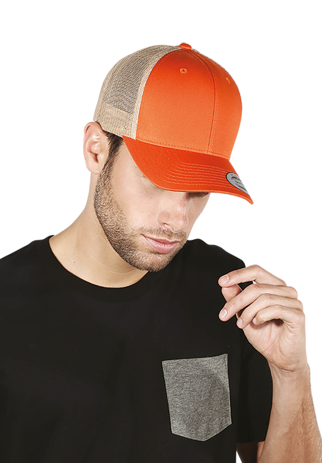 Casquette à broder personnalisé Coloris ORANGE/NAVY