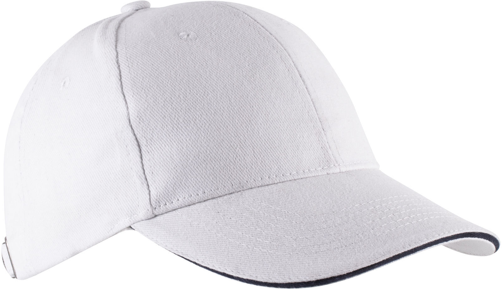 Casquette Homme Orlando 6 panneaux noir liseré blanc - KARIBAN