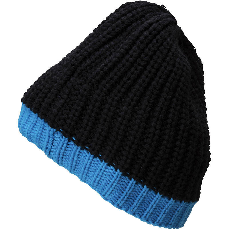 Bonnet publicitaire | Myqi Noir Aqua bleu