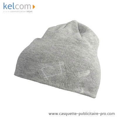 Bonnet tricoté personnalisable Gris chiné