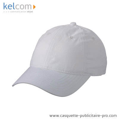 Casquette 6 panneaux logo Blanc crème