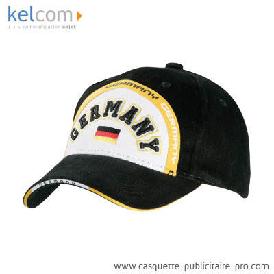 Casquette football publicitaire Noir Jaune