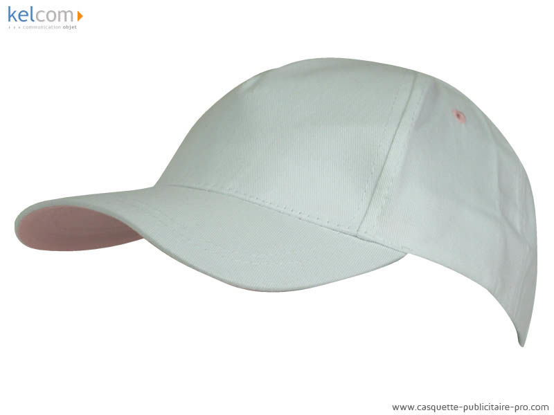 Casquette impression California Blanc Rose clair