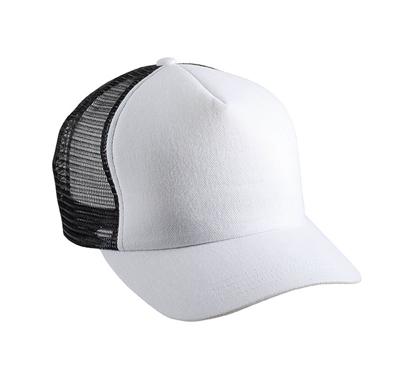 Casquette personnalisée 5 panneaux avec filet | Cyje Blanc Noir