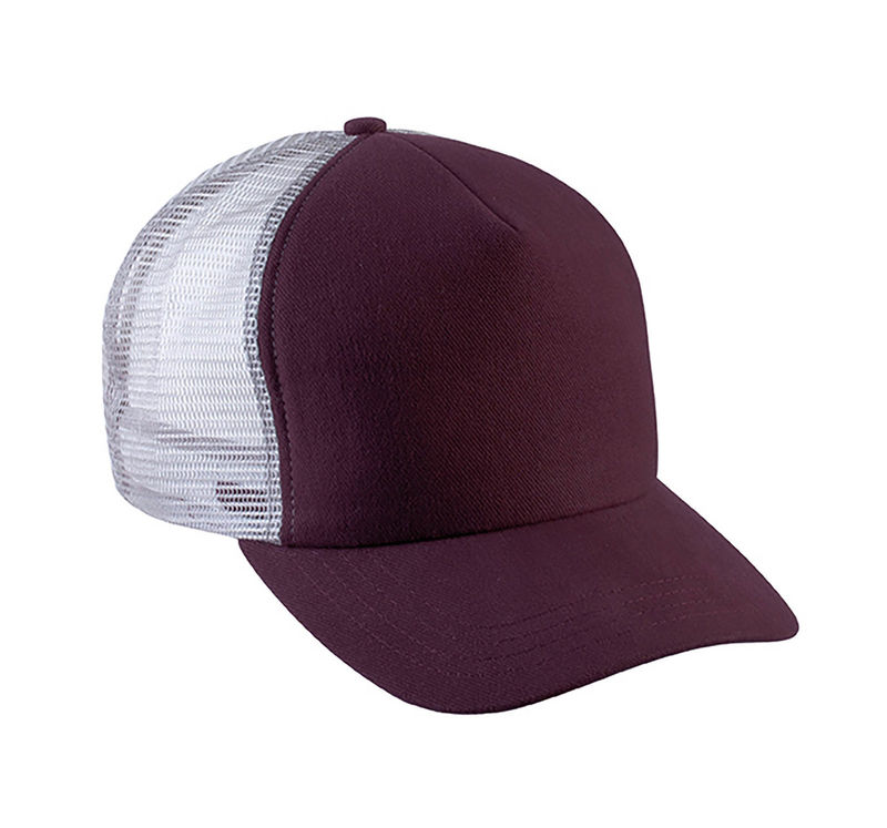 Casquette personnalisée 5 panneaux avec filet | Cyje Bordeaux Gris Clair