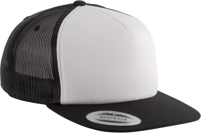 Casquette personnalisée 5 panneaux avec filet | Wyye Noir Blanc