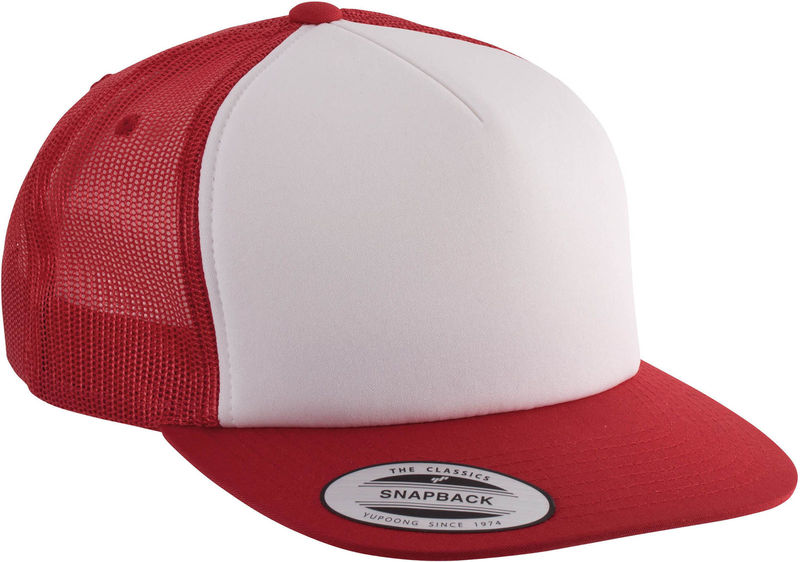 Casquette personnalisée 5 panneaux avec filet | Wyye Rouge Blanc