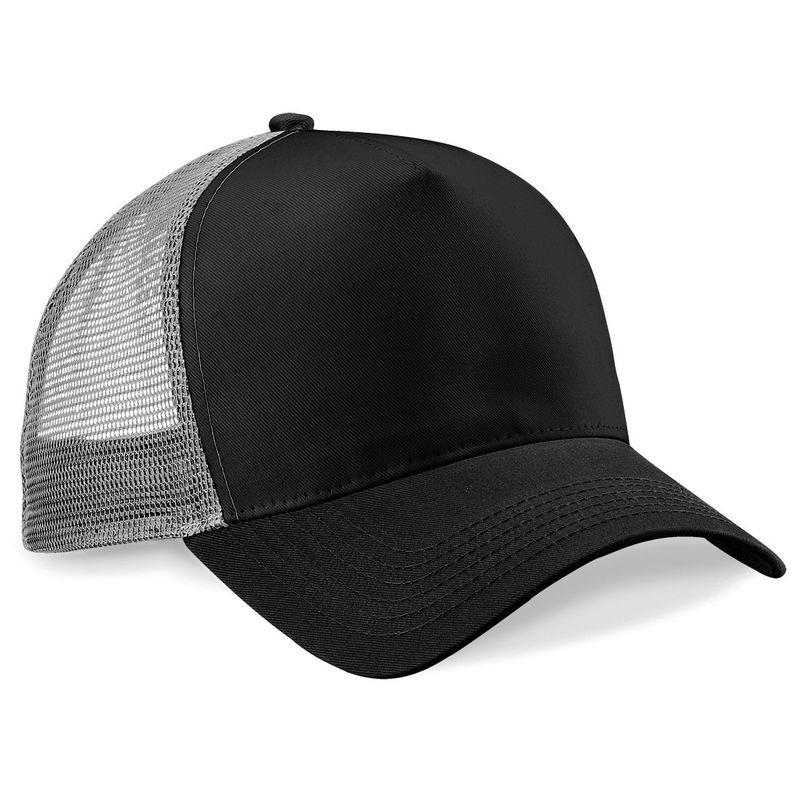 Casquette personnalisée 5 panneaux avec filet | Sytta Noir Gris 1