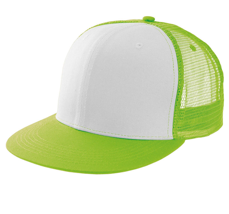 Casquette personnalisée 6 panneaux avec filet | Fuse Lime Blanc