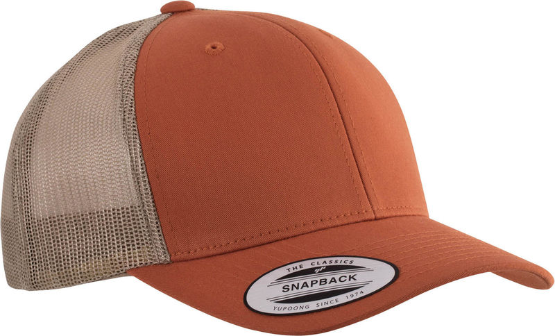 Casquette personnalisée 6 panneaux avec filet | Luggy Orange Beige