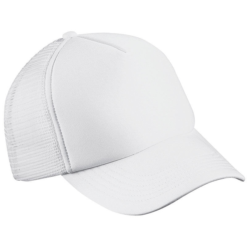 Casquette personnalisée 5 panneaux avec filet | Zoojy Blanc Blanc