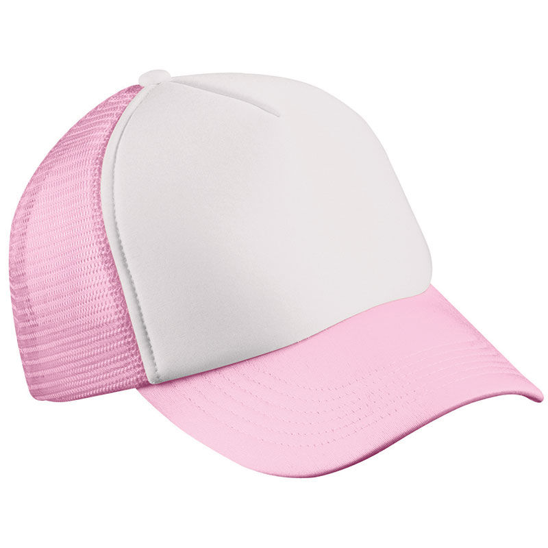 Casquette personnalisée 5 panneaux avec filet | Zoojy Blanc Rose