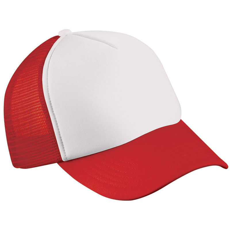 Casquette personnalisée 5 panneaux avec filet | Zoojy Blanc Rouge