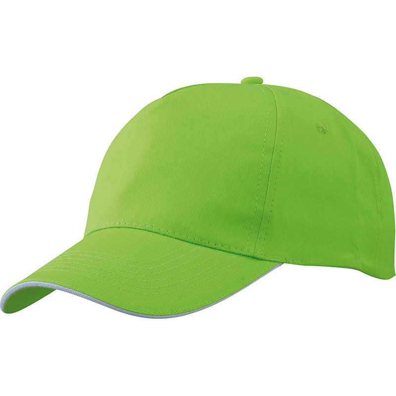 Casquette personnalisée classique 5 panneaux | Cafe Vert citron Blanc