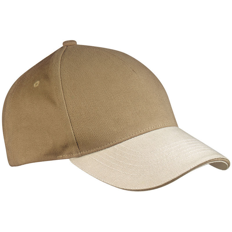 Casquette personnalisée classique 5 panneaux | Suce Beige Foncé Naturel