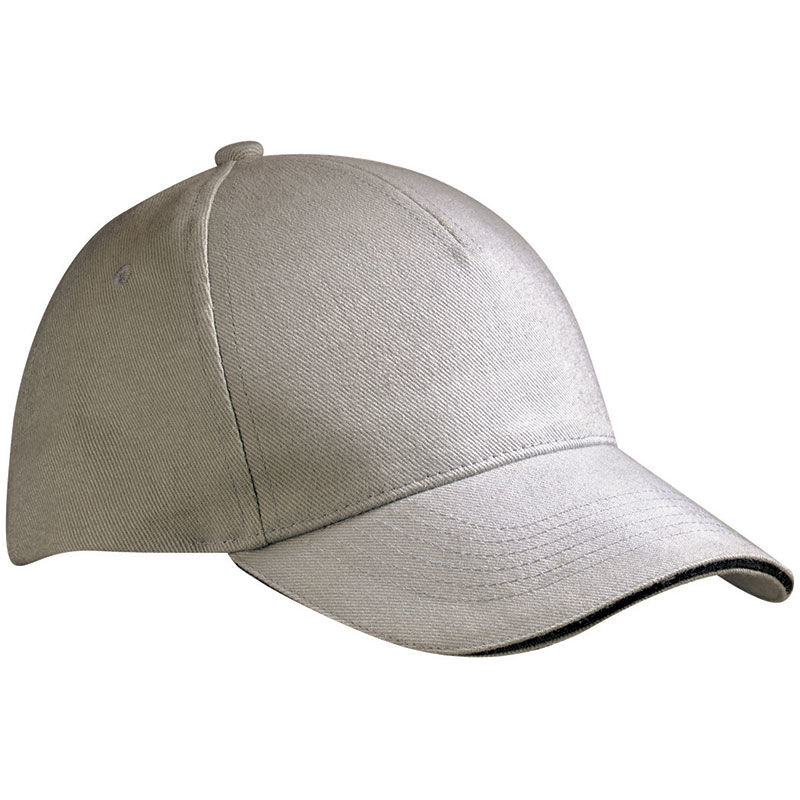 Casquette personnalisée classique 5 panneaux | Suce Gris clair Noir