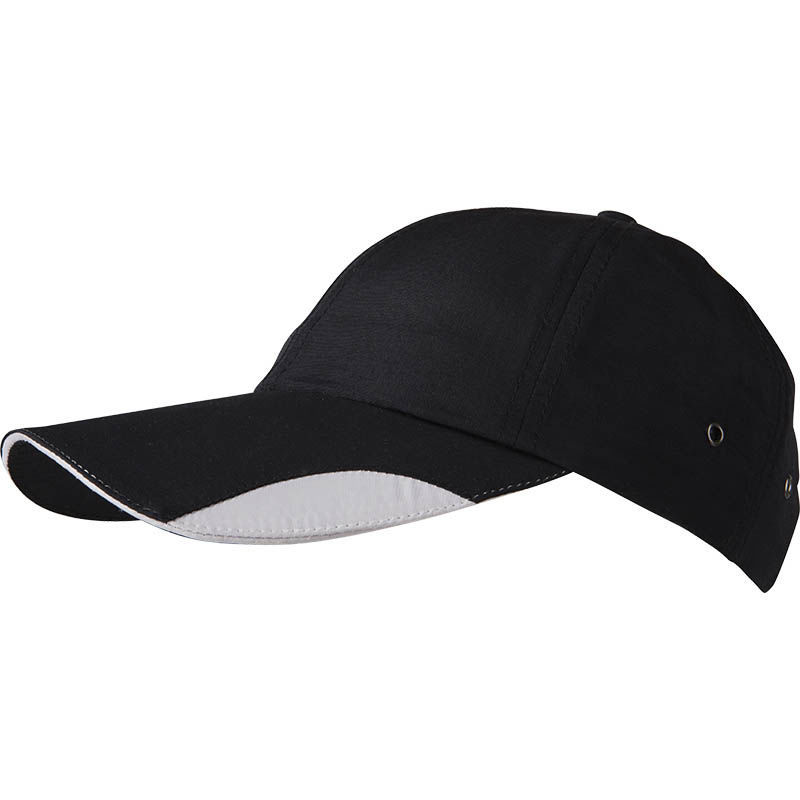 Casquette personnalisée classique 6 panneaux | Gyzi Noir Argent