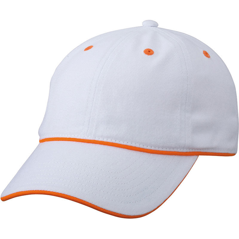 Casquette personnalisée classique 6 panneaux | Lyca Blanc Orange