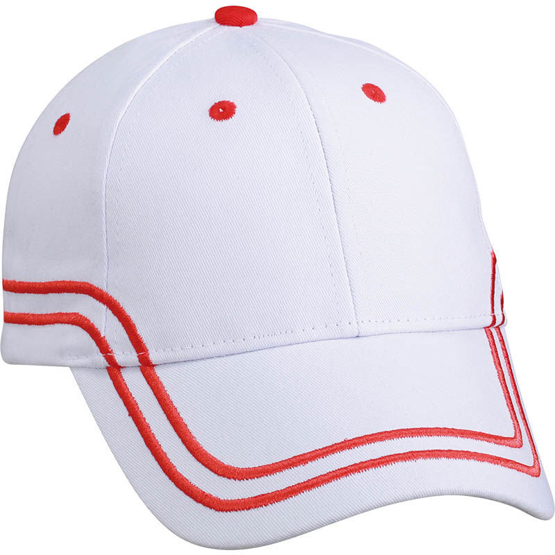 Casquette personnalisée classique 6 panneaux | Moomy Blanc Rouge