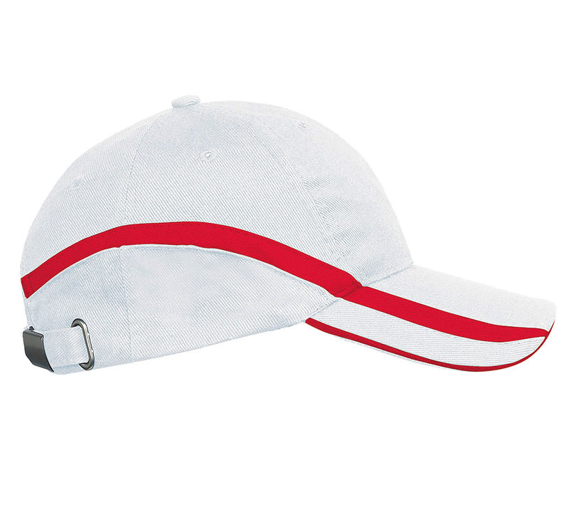 Casquette personnalisée classique 6 panneaux | Team Blanc Rouge