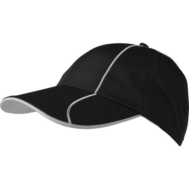 Casquette personnalisée classique 6 panneaux | Yeffi Noir Argent