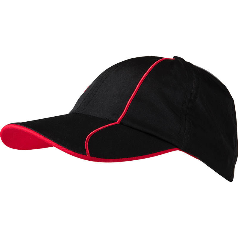 Casquette personnalisée classique 6 panneaux | Yeffi Noir Rouge