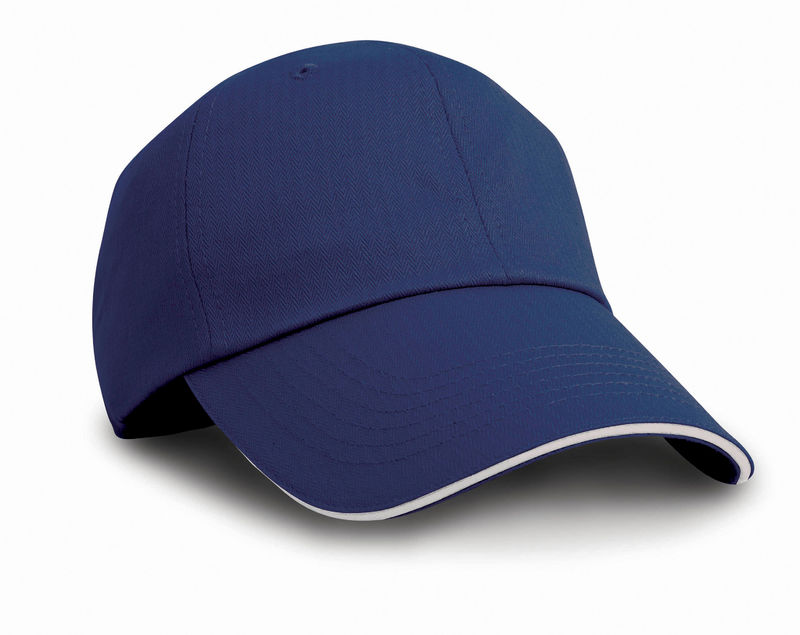 Casquette personnalisée classique 6 panneaux | Herringbone Marine Blanc 1