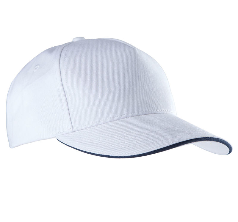 Casquette personnalisée classique 5 panneaux | Looloo Blanc Marine