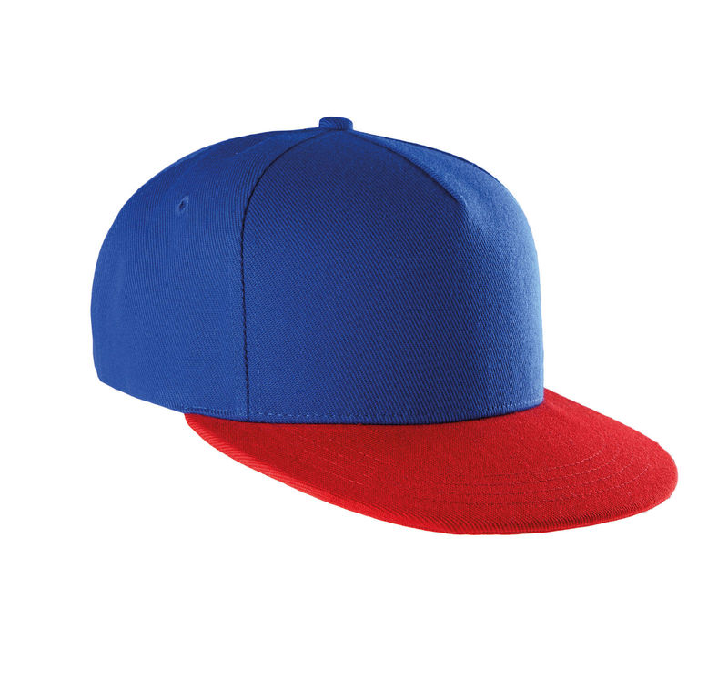 Casquette personnalisée plate 5 panneaux | Suby Bleu royal Rouge