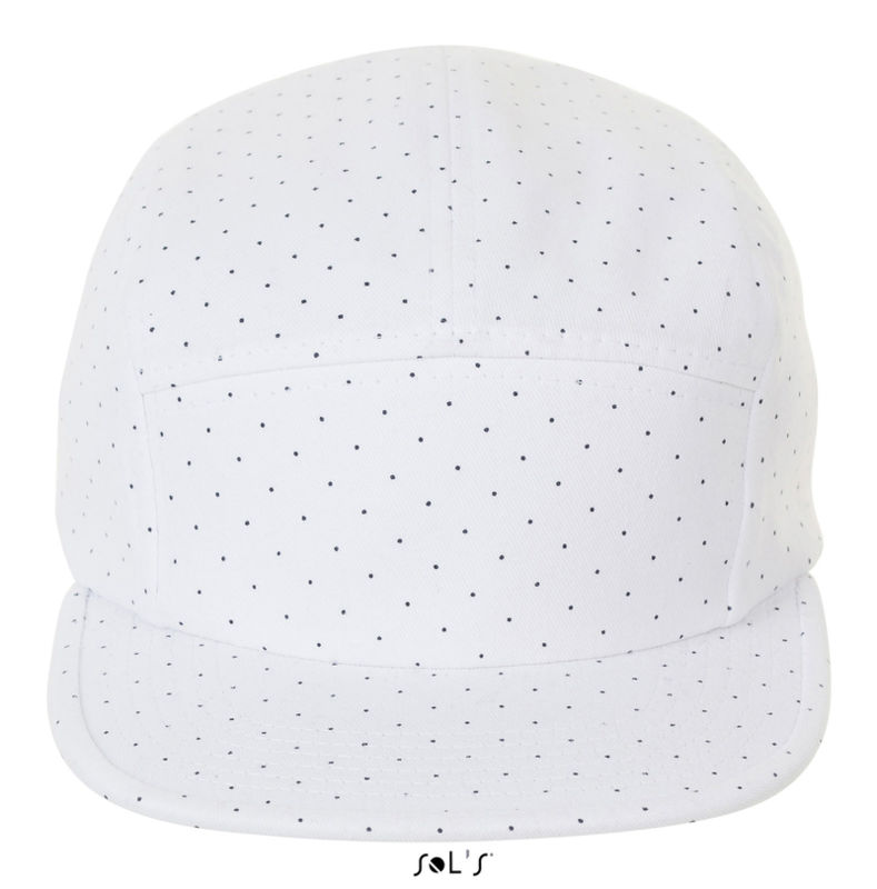 Casquette personnalisée plate 5 panneaux | Taylor Blanc Marine