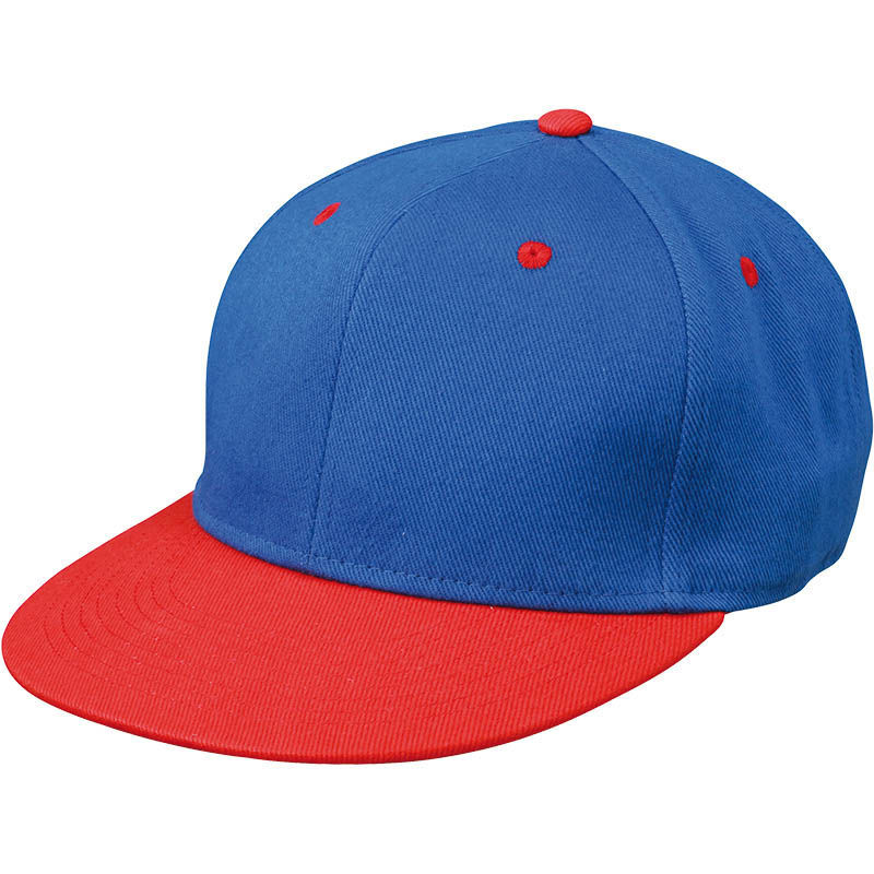 Casquette personnalisée plate 6 panneaux | Jabu Bleu royal Tomate