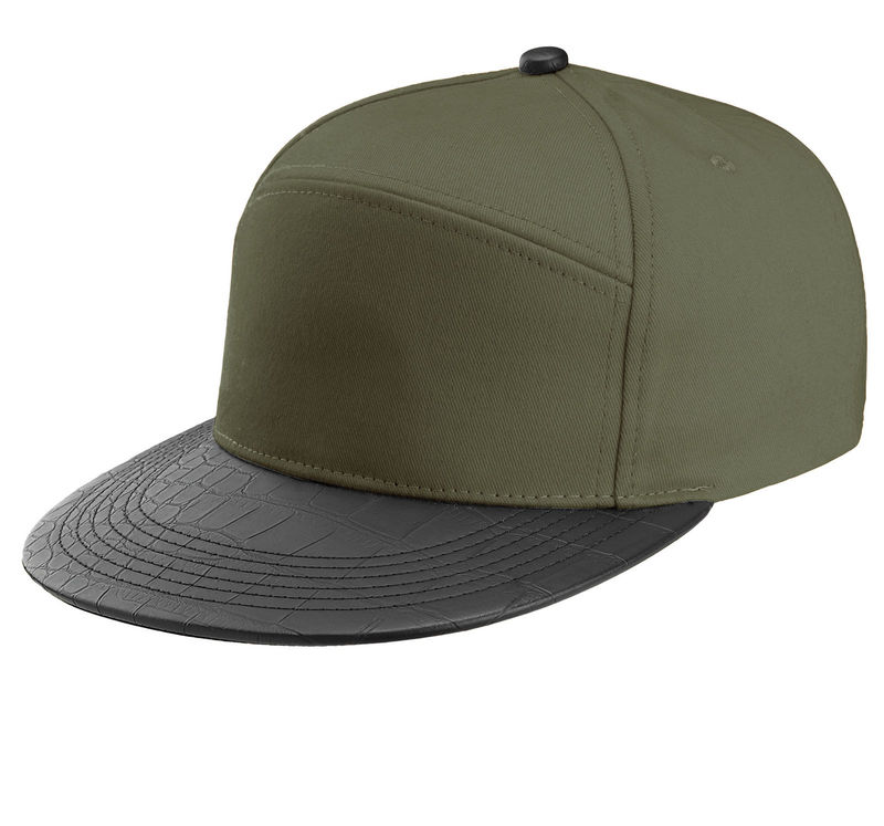 Casquette personnalisée plate 6 panneaux | Povi Vert militaire Noir