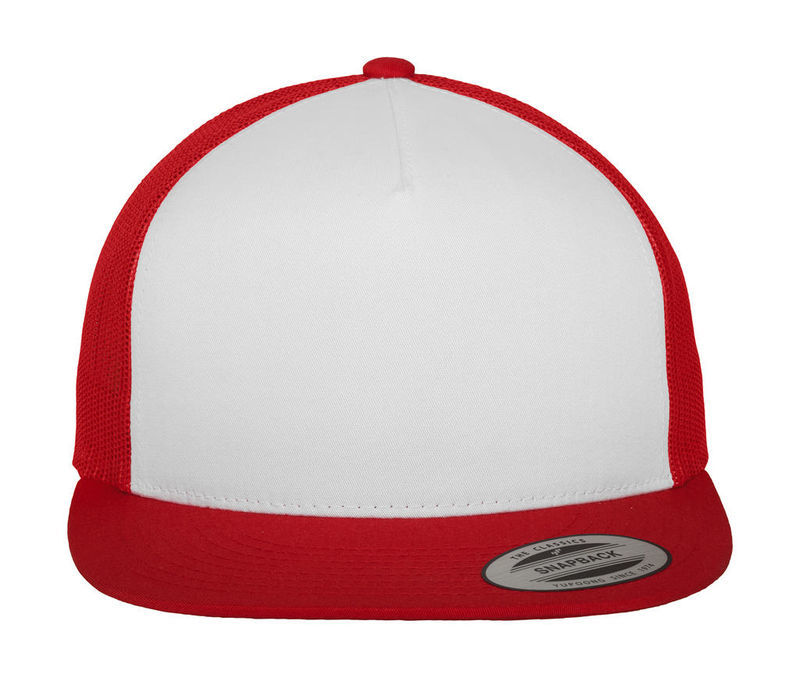 Casquette publicitaire 5 panneaux avec filet | Qoova Red White Red 1