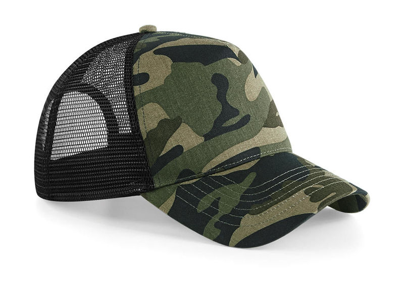 Casquette publicitaire 5 panneaux avec filet | Tuqo Vert militaire