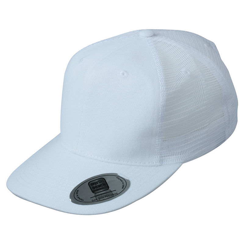 Casquette publicitaire 6 panneaux avec filet | Byho Blanc