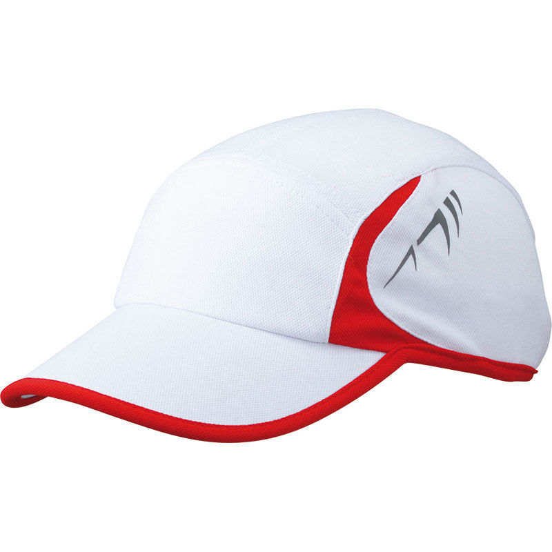 Casquette publicitaire classique 4 panneaux | Ruwu Blanc Rouge