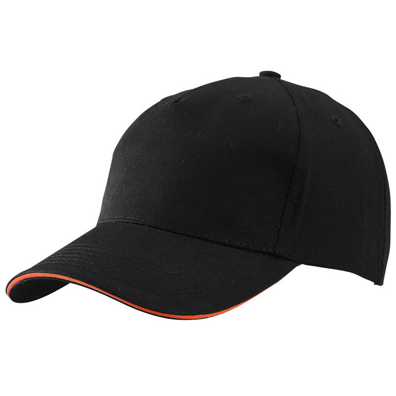 Casquette publicitaire classique 5 panneaux | Boxy Noir Orange