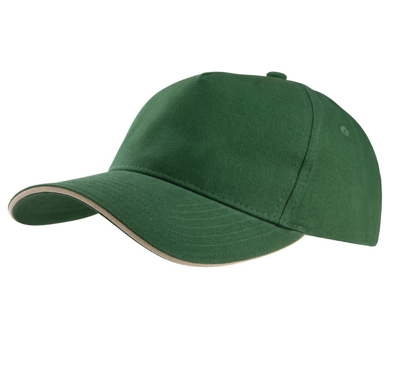 Casquette publicitaire classique 5 panneaux | Nooloo Vert forêt Beige