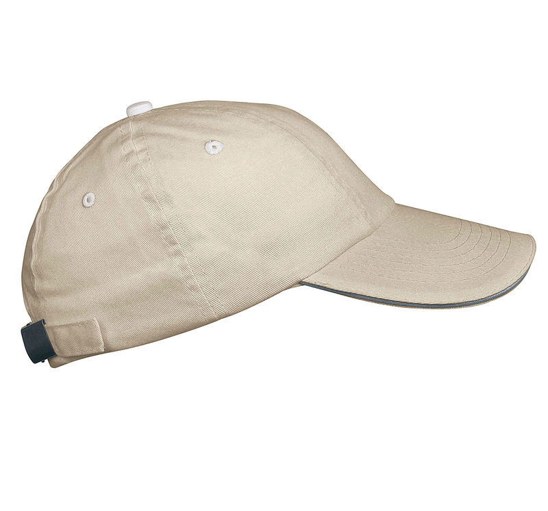 Casquette publicitaire classique 5 panneaux | Top Beige Blanc