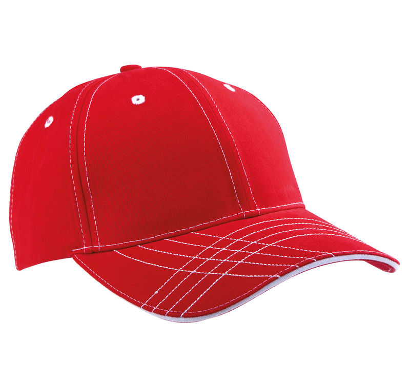 Casquette publicitaire classique 6 panneaux | Byrra Rouge Blanc