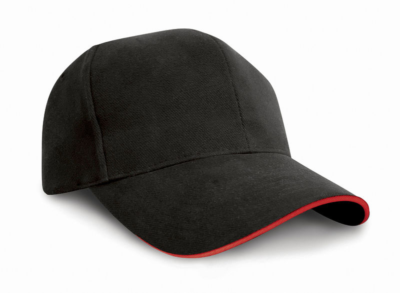 Casquette publicitaire classique 6 panneaux | Doso Noir Rouge 1