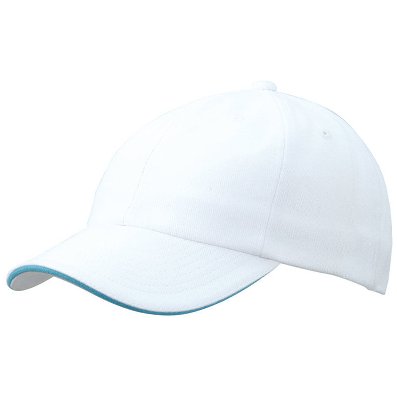 Casquette publicitaire classique 6 panneaux | Mosoo Blanc Turquoise