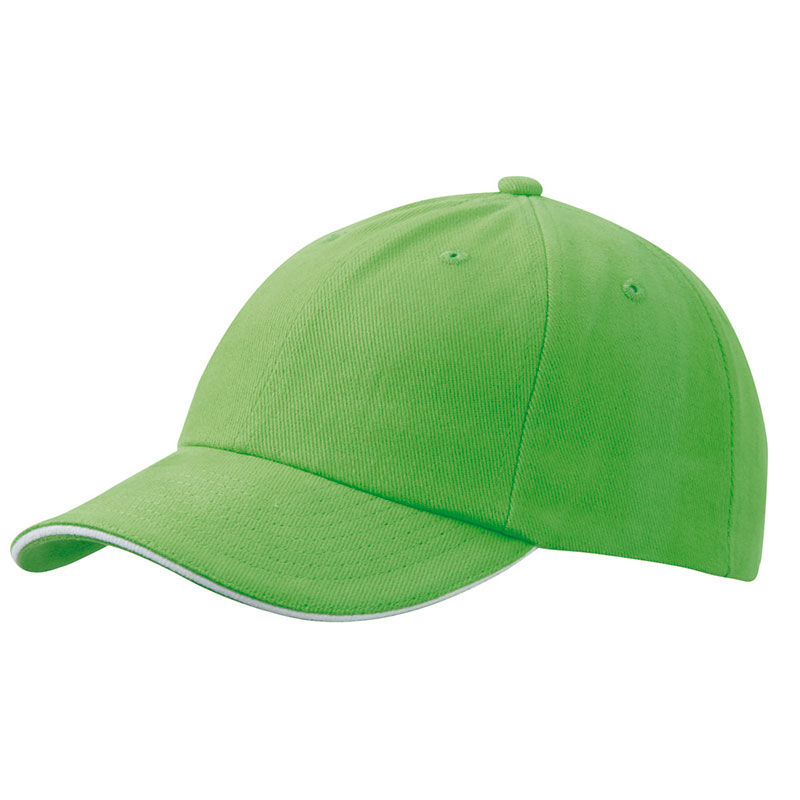 Casquette publicitaire classique 6 panneaux | Mosoo Vert citron Blanc