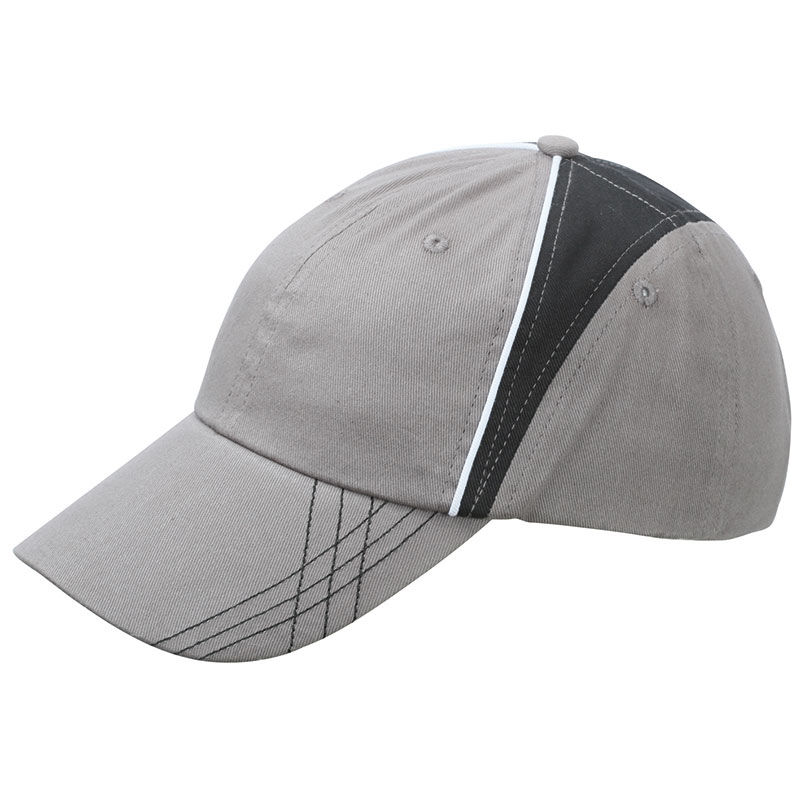 Casquette publicitaire classique 6 panneaux | Pudoo Gris Noir